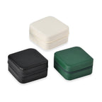 Set of 3 Jewellery Box with Soft Velvet Interior & 3 Hooks (Size 10x10x5 cm) - Black, White & Green_7632745_4