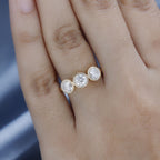 9K Yellow Gold Moissanite Trilogy Ring 1.31 Ct._7633006_2
