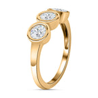 9K Yellow Gold Moissanite Trilogy Ring 1.31 Ct._7633006_3