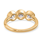 9K Yellow Gold Moissanite Trilogy Ring 1.31 Ct._7633006_4