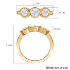 9K Yellow Gold Moissanite Trilogy Ring 1.31 Ct._7633006_5