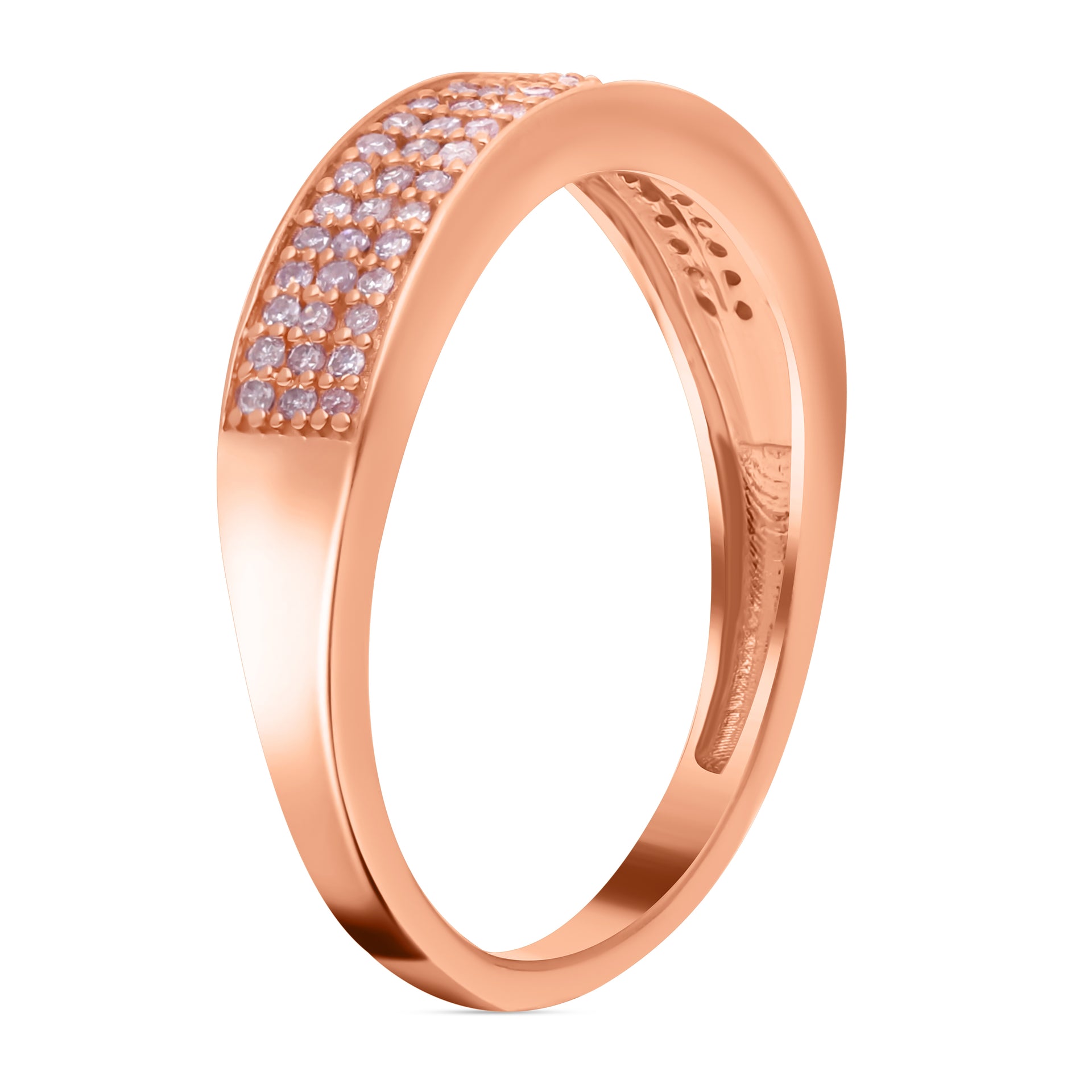 Natural Pink Diamond Half Eternity Band Ring in 9K Rose Gold, SGL Certified 7634946 3