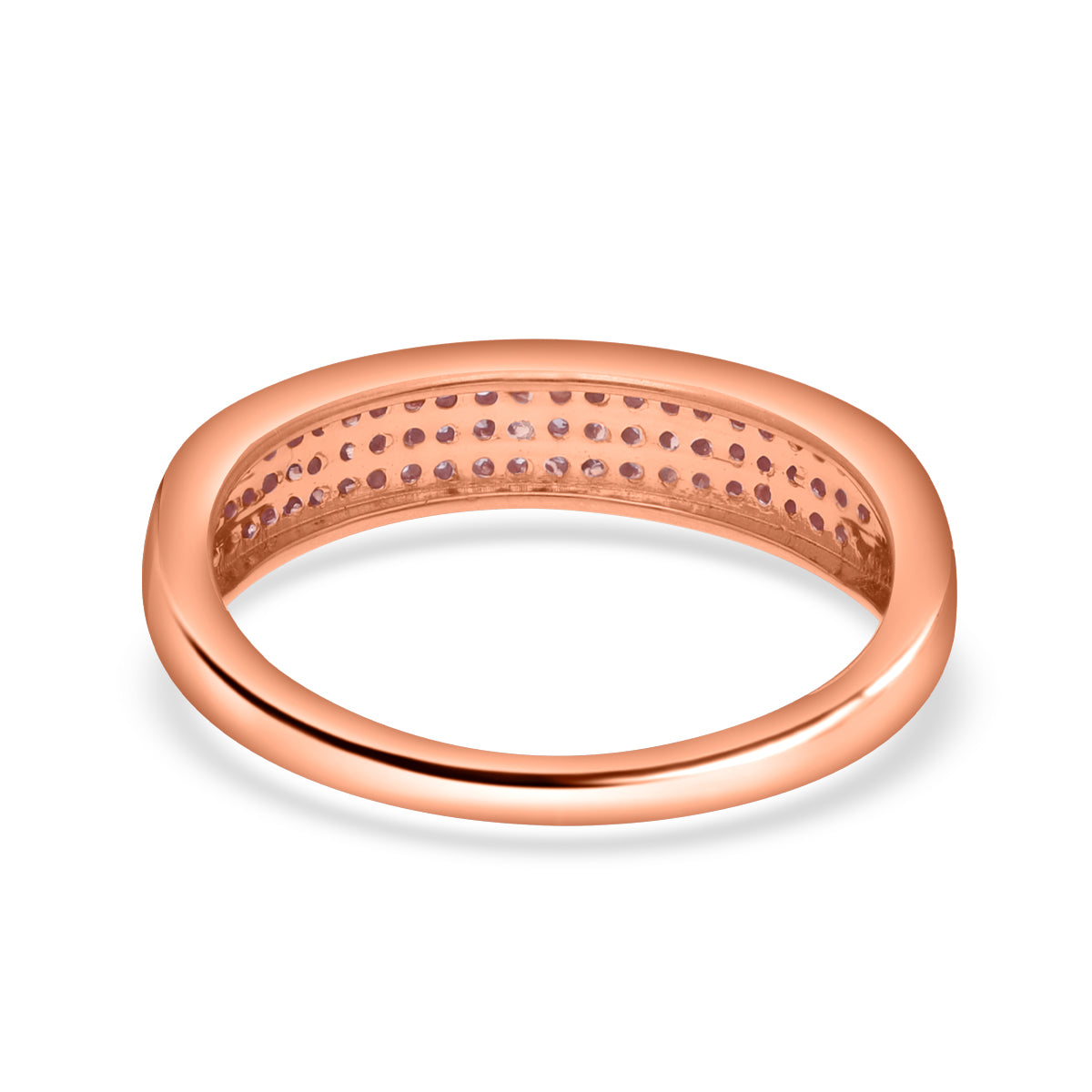 Natural Pink Diamond Half Eternity Band Ring in 9K Rose Gold, SGL Certified 7634946 4