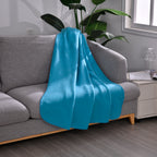 Set of 2 - Fleece Blanket with Horse Stitching (Size 170x130 cm) - Teal_7636644_4
