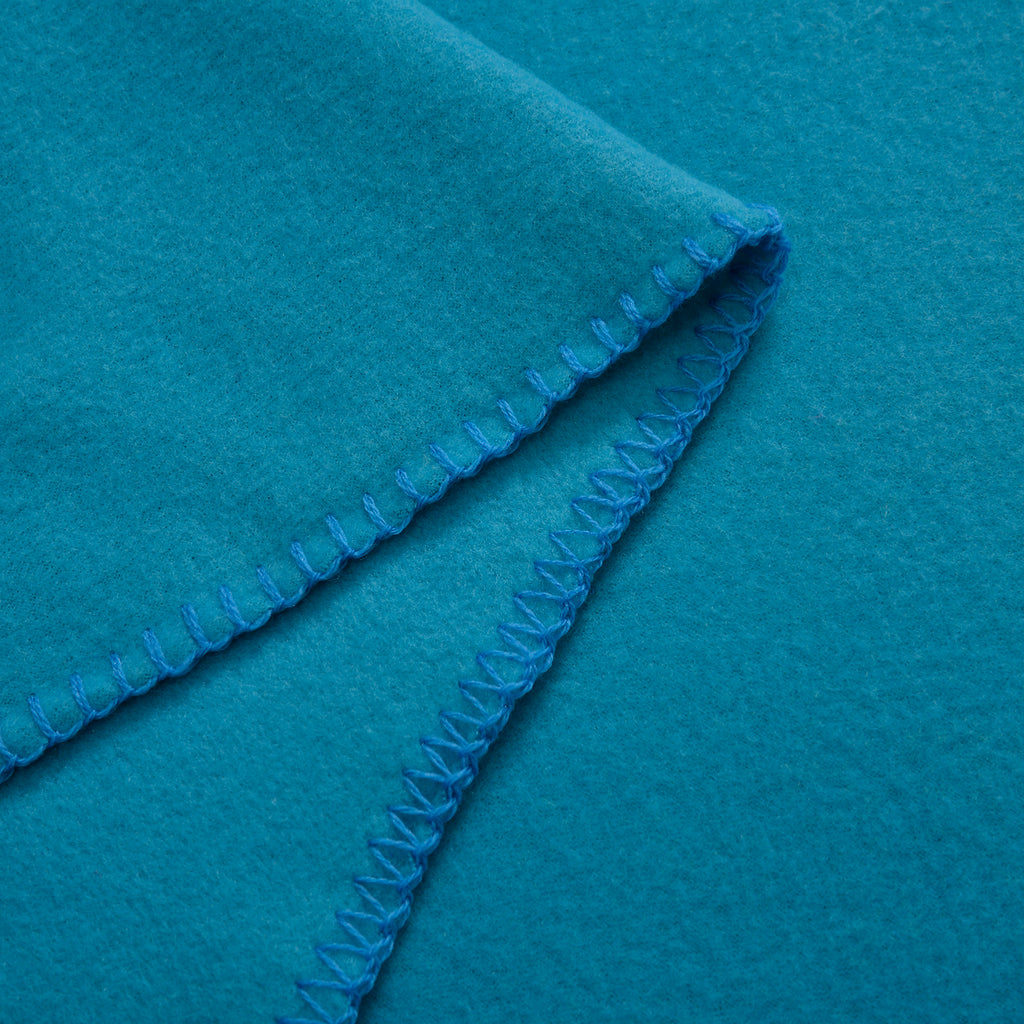 Set of 2 - Fleece Blanket with Horse Stitching (Size 170x130 cm) - Teal_7636644_6