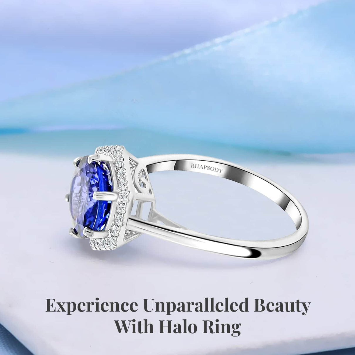Certified &amp; Appraised RHAPSODY 950 Platinum AAAA Tanzanite, White Diamond VS Halo Ring 3.00 Ct. 7637934 2