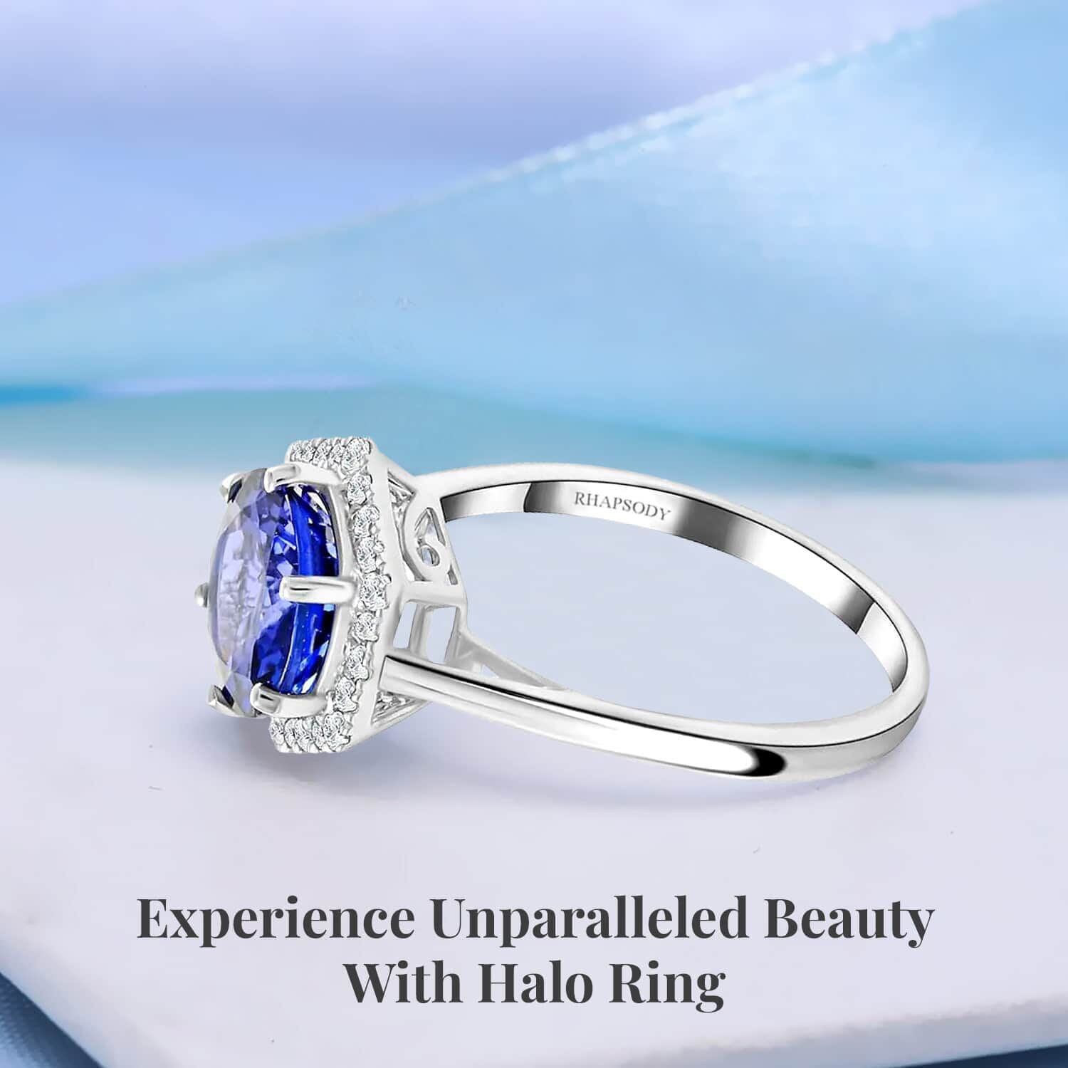 Certified &amp; Appraised RHAPSODY 950 Platinum AAAA Tanzanite, White Diamond VS Halo Ring 3.00 Ct. 7637934 2