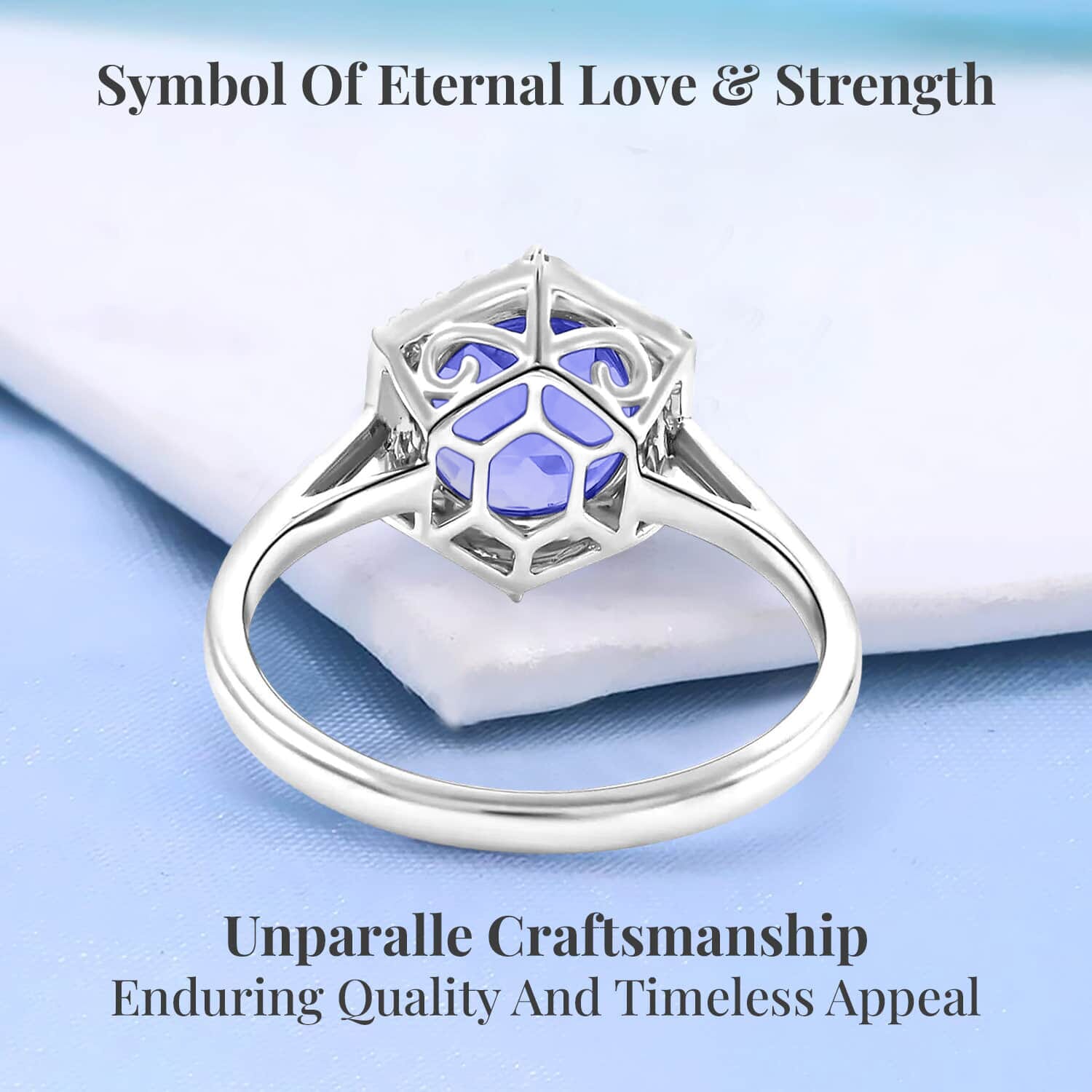 Certified &amp; Appraised RHAPSODY 950 Platinum AAAA Tanzanite, White Diamond VS Halo Ring 3.00 Ct. 7637934 3