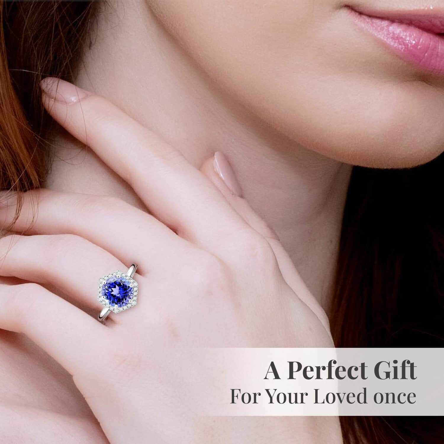 Certified &amp; Appraised RHAPSODY 950 Platinum AAAA Tanzanite, White Diamond VS Halo Ring 3.00 Ct. 7637934 5
