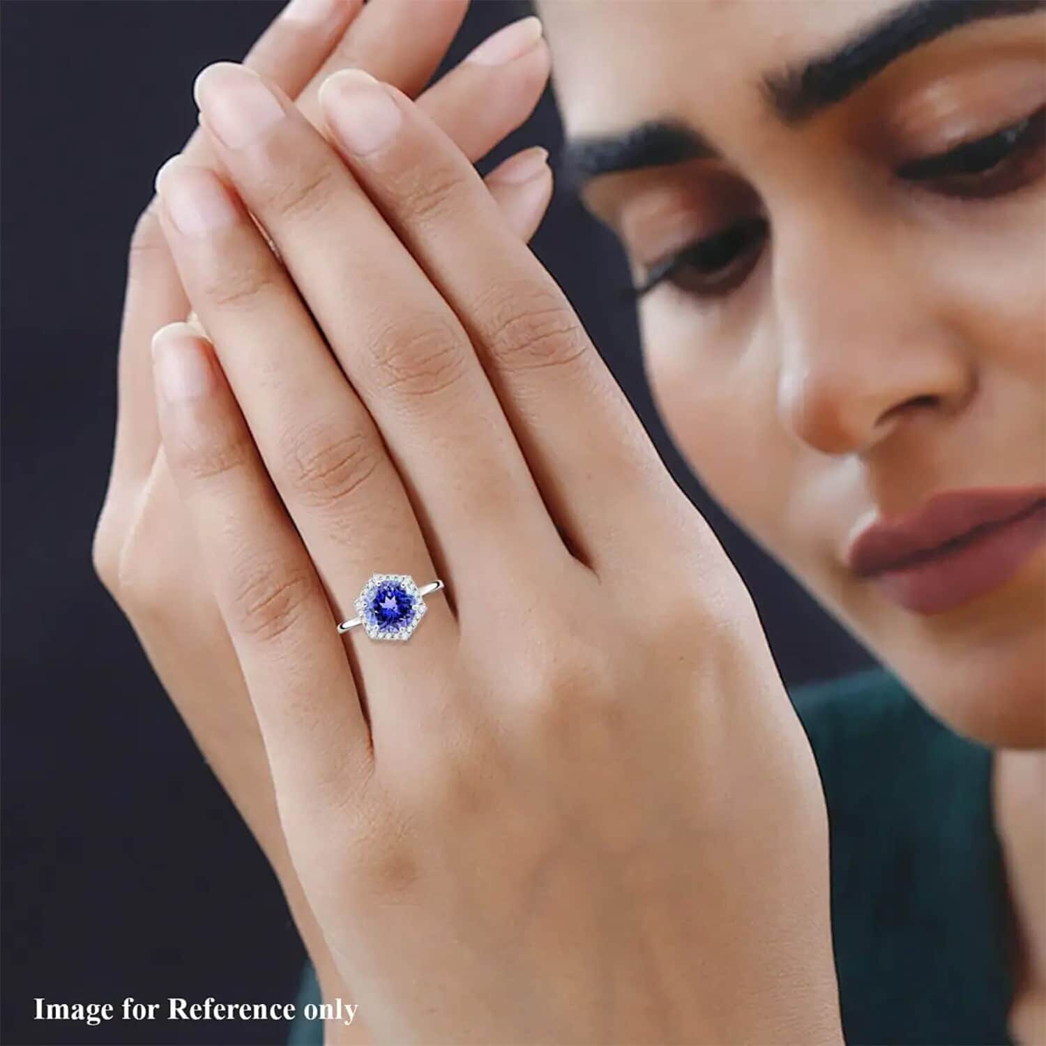 Certified &amp; Appraised RHAPSODY 950 Platinum AAAA Tanzanite, White Diamond VS Halo Ring 3.00 Ct. 7637934 7