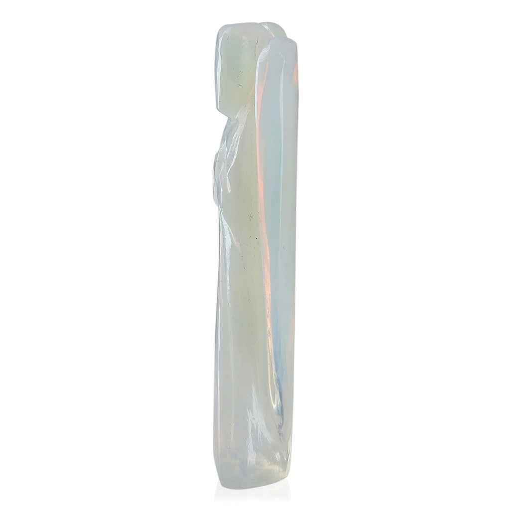 Handcarved Opalite Guardian Angel Figurine Sculpture (Size 8 Cm) & Butterfly Stretchable Bracelet Presented in Velvet Pouch With Gift Card_7638770_6