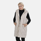 Tamsy Hoodie Puffer Gilet with 2 Side Pockets (Size XL) - Beige_7638857_3