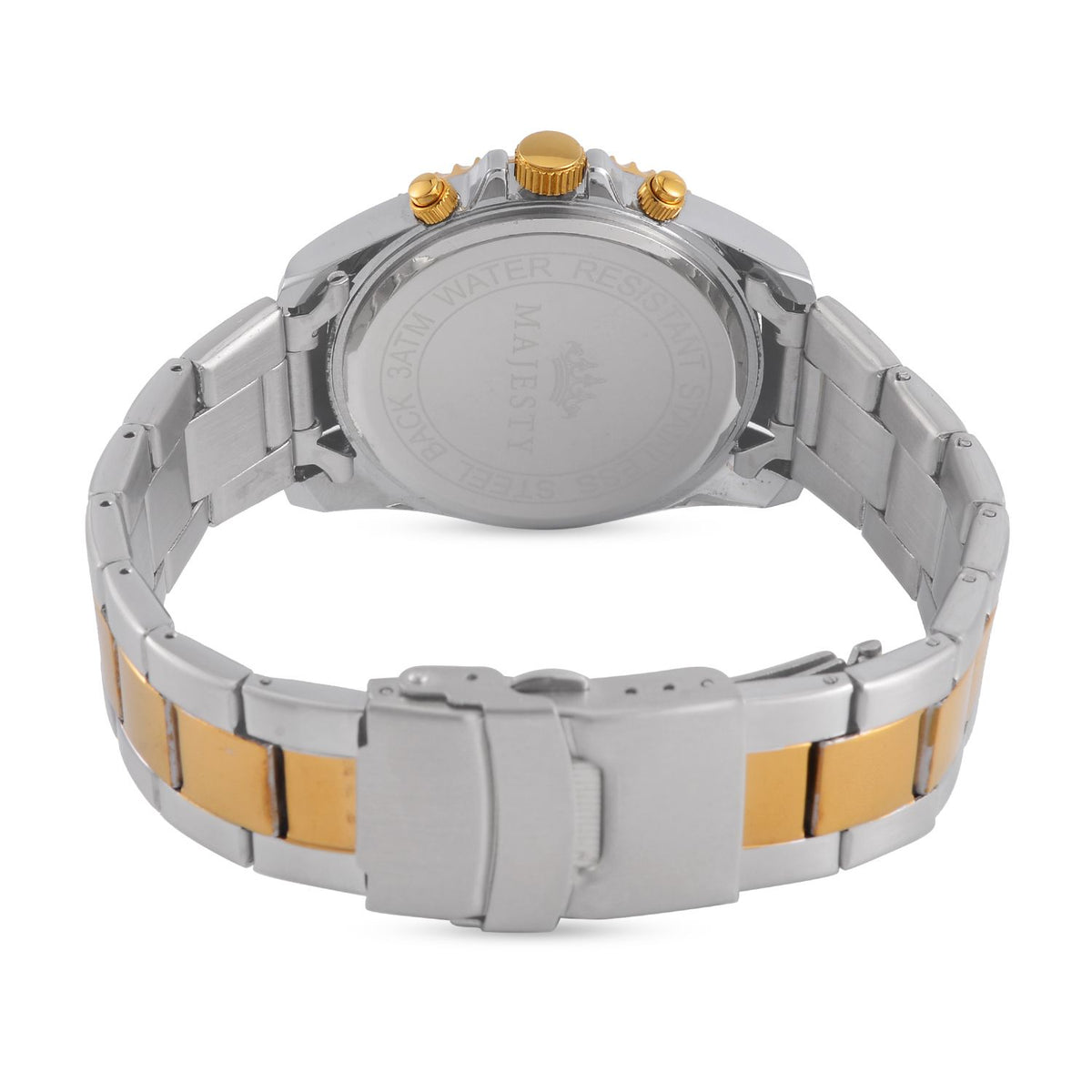 MAJESTY Limited Edition Multi-Function Multi Colour CZ White Dial 3 ATM Water Resistant Watch in Dual Tone With Gift Box 7644024 6