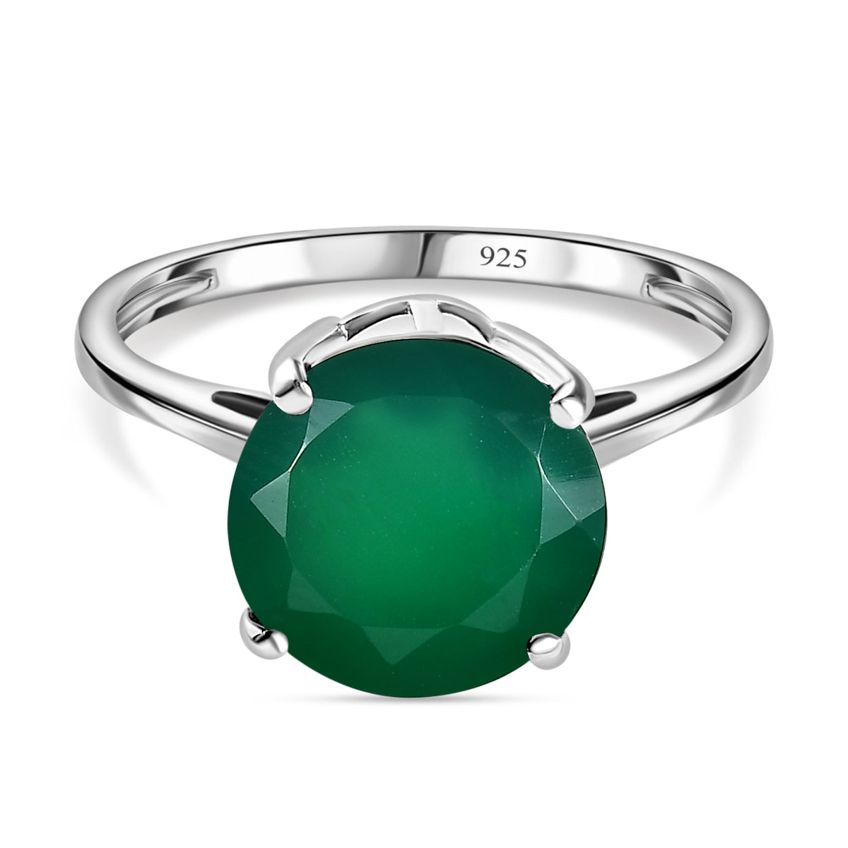 Verde Onyx Solitaire Ring in Sterling Silver 5.40 Ct. V32575893 0