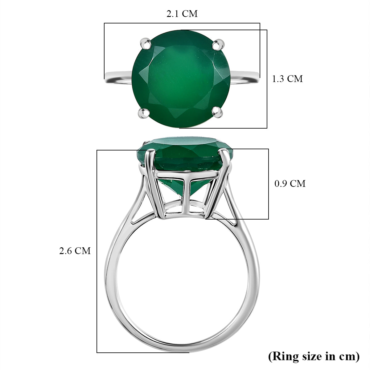 Verde Onyx Solitaire Ring in Sterling Silver 5.40 Ct. V32575893 6