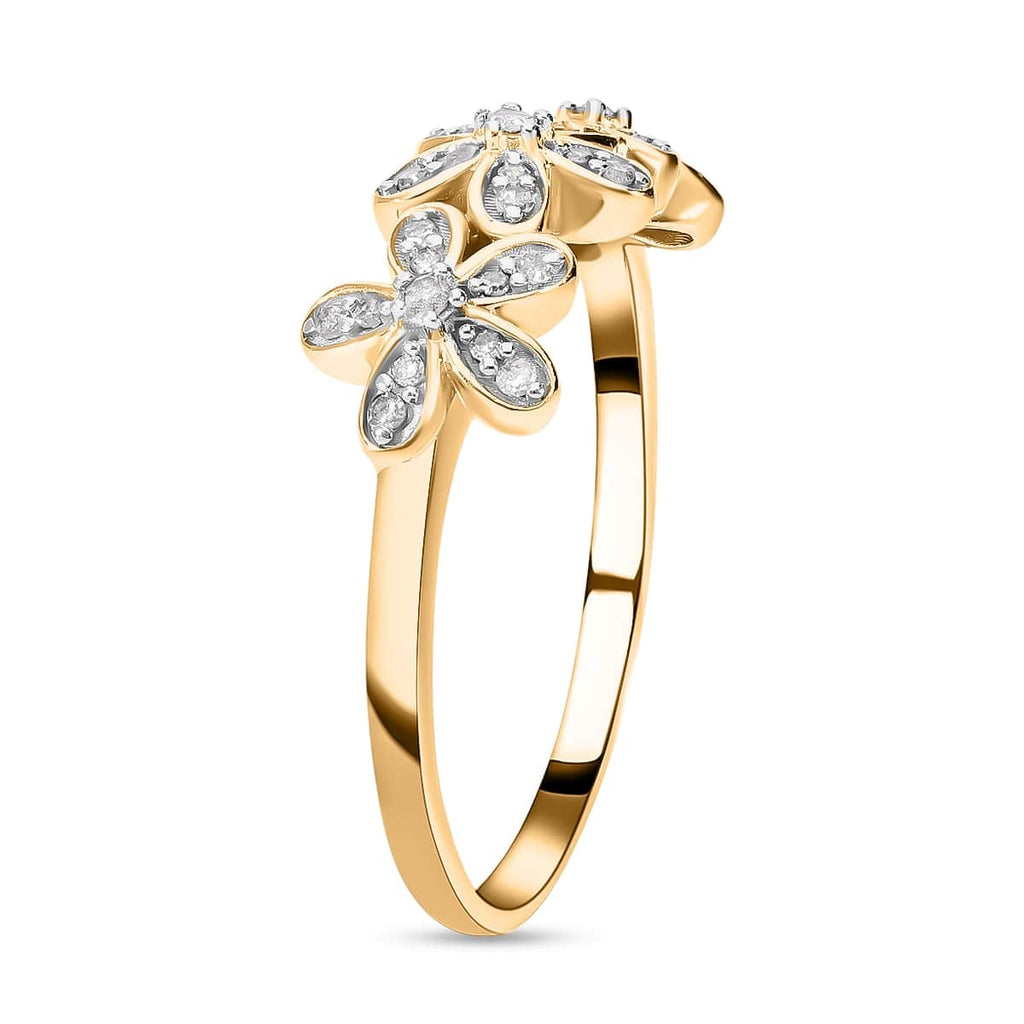 Diamond Ring in 18K Vermeil Yellow Gold Plated Sterling Silver 0.20 Ct_7645359_1