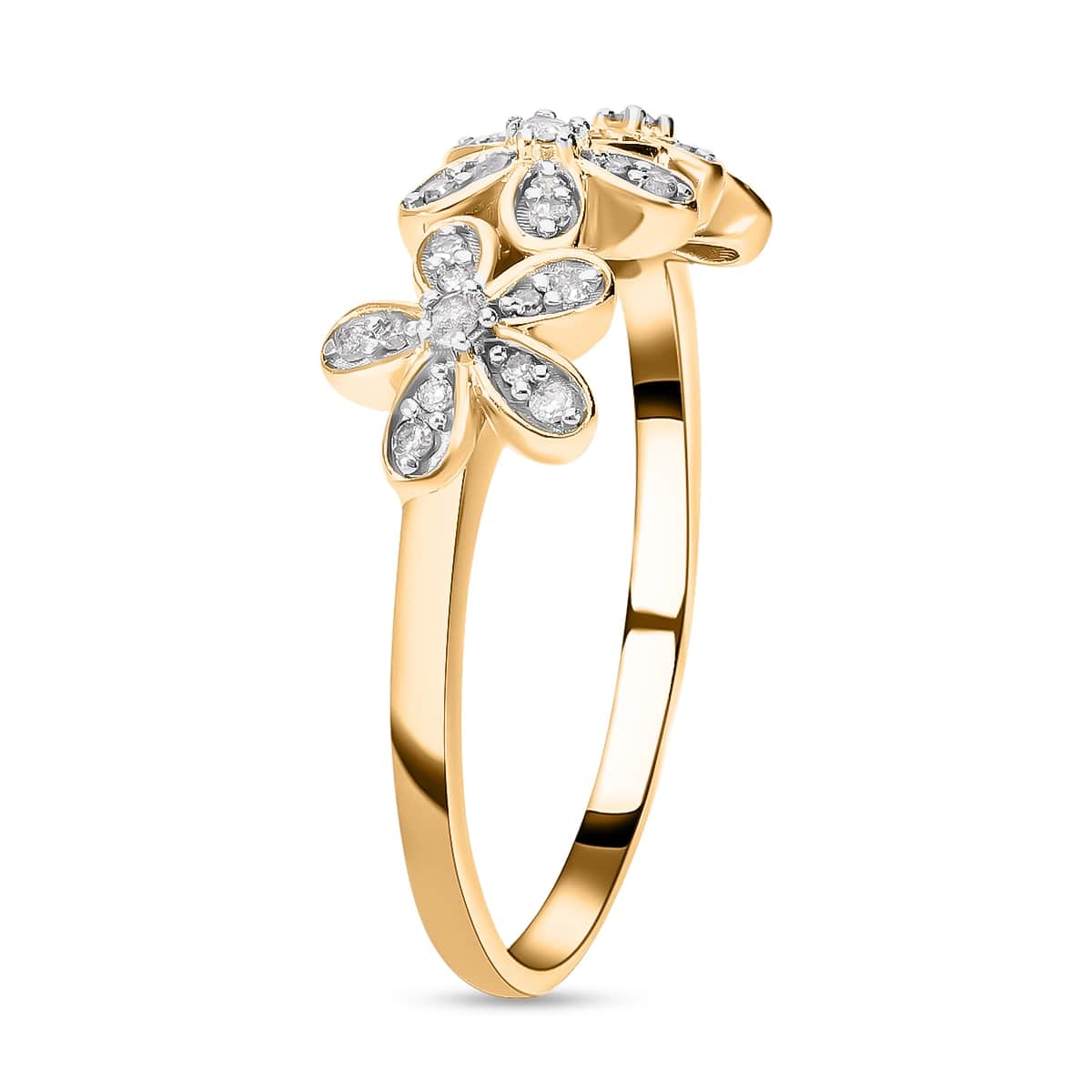 Diamond Floral Ring in 18K Vermeil Yellow Gold Plated Sterling Silver 7645359 1