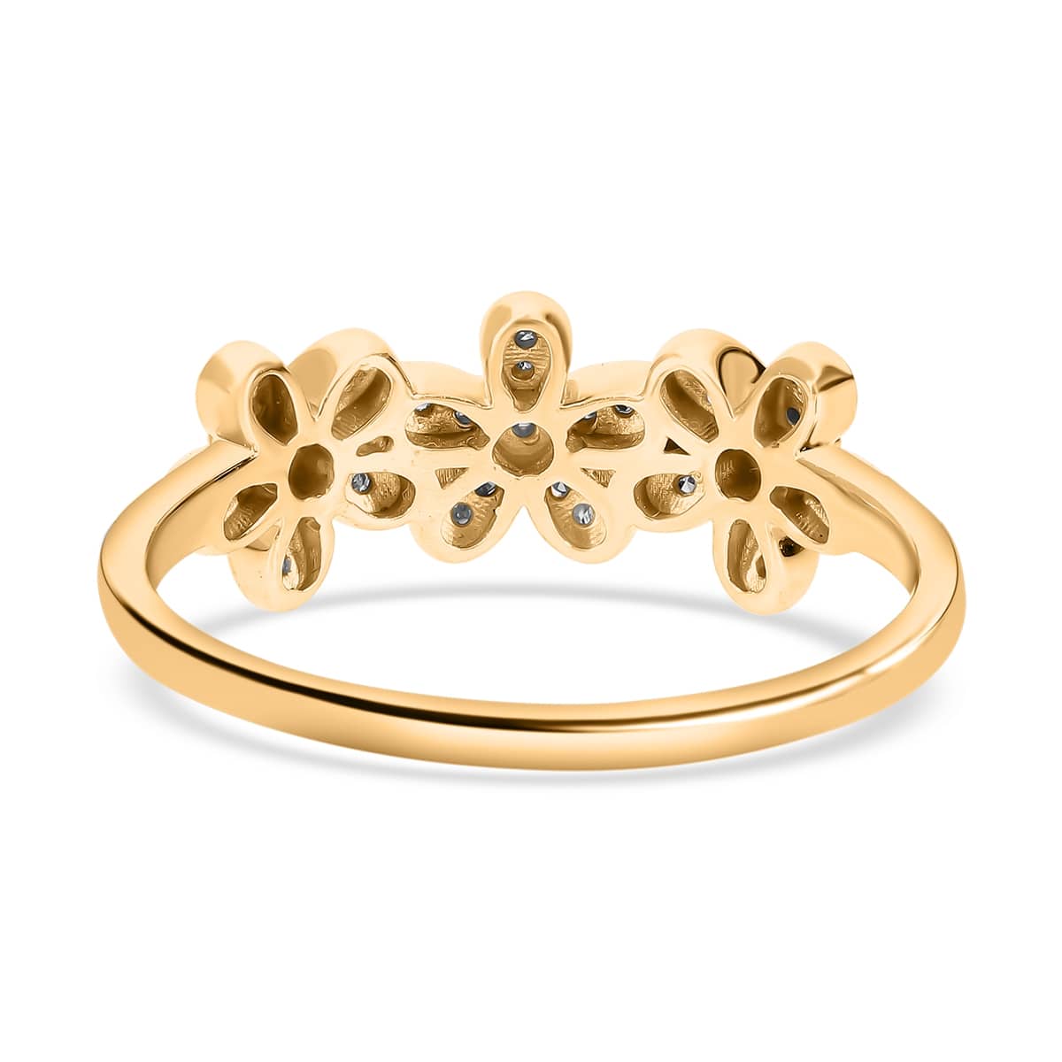 Diamond Floral Ring in 18K Vermeil Yellow Gold Plated Sterling Silver 7645359 2