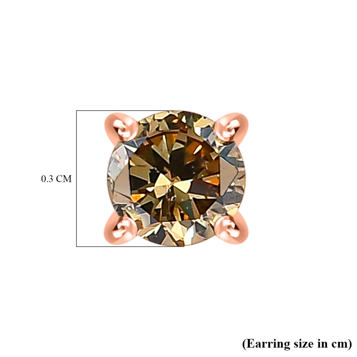 Natural Diamond Find - 9K Rose Gold Natural Champagne Diamond Stud Push Back Earrings 7648086 6