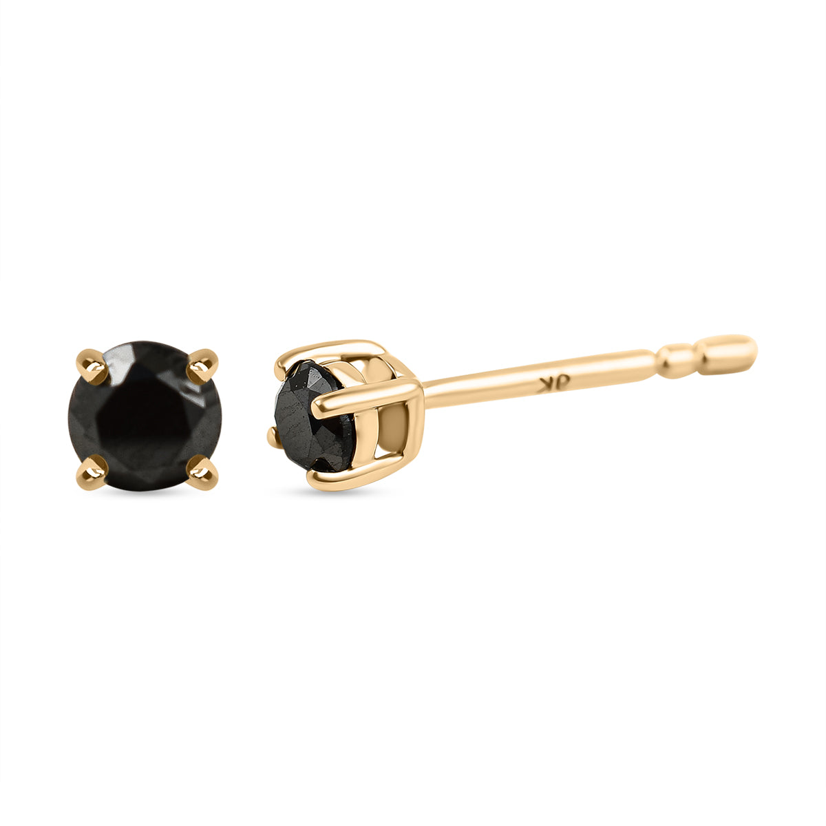 9K Yellow Gold Black Diamond Stud Earrings 7648121 0