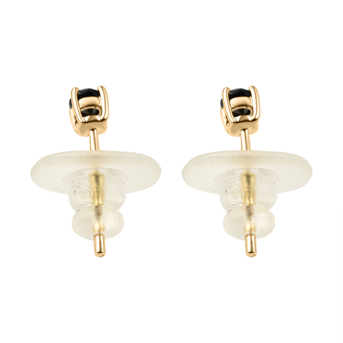9K Yellow Gold Black Diamond Stud Earrings 7648121 4