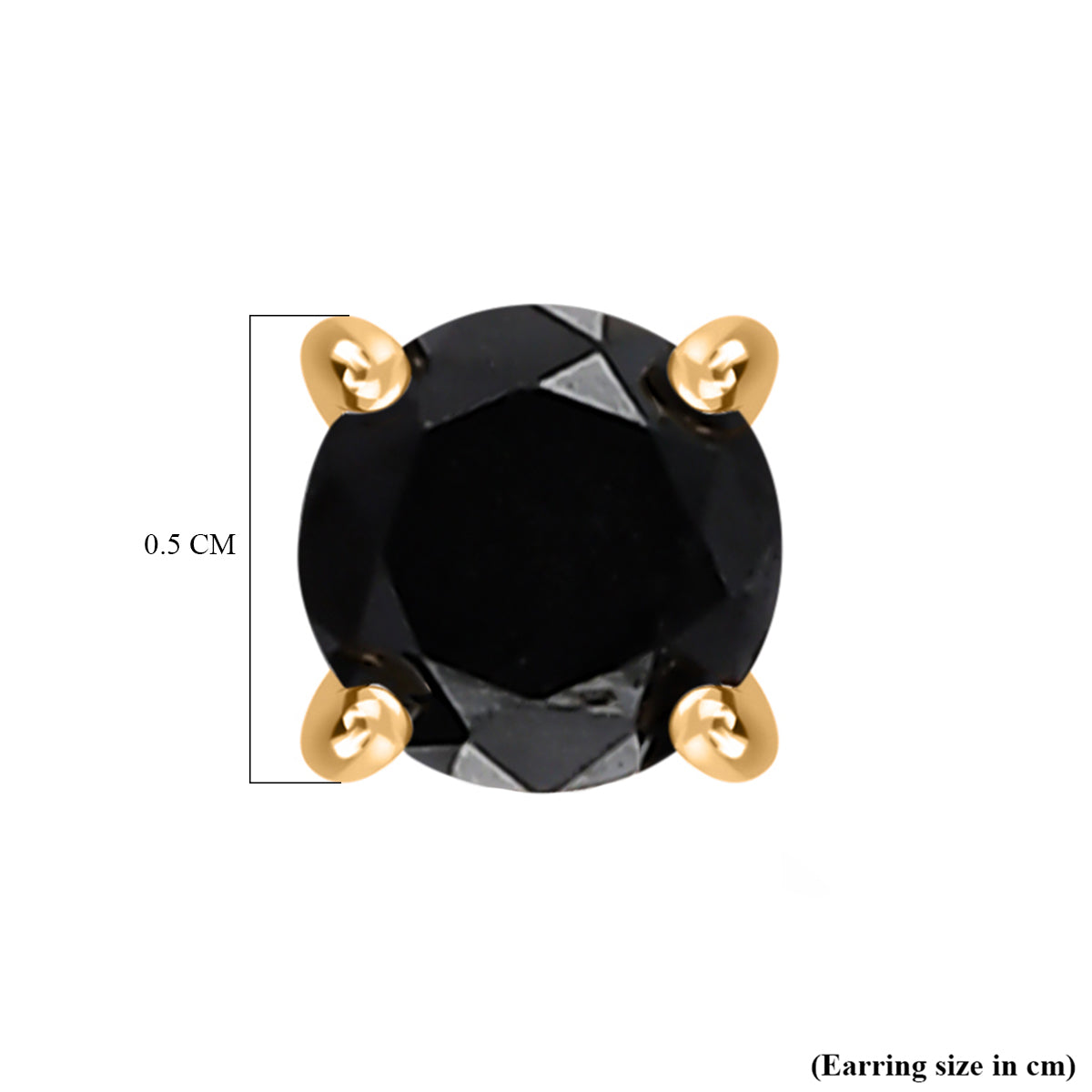 9K Yellow Gold Black Diamond Stud Earrings 7648121 5