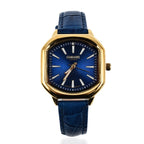Gamages Of London Swiss Quartz Movement Water Resistant Ladies Viscountess Diamond Gold Navy Watch with Royal Blue Leather Bracelet_7648318