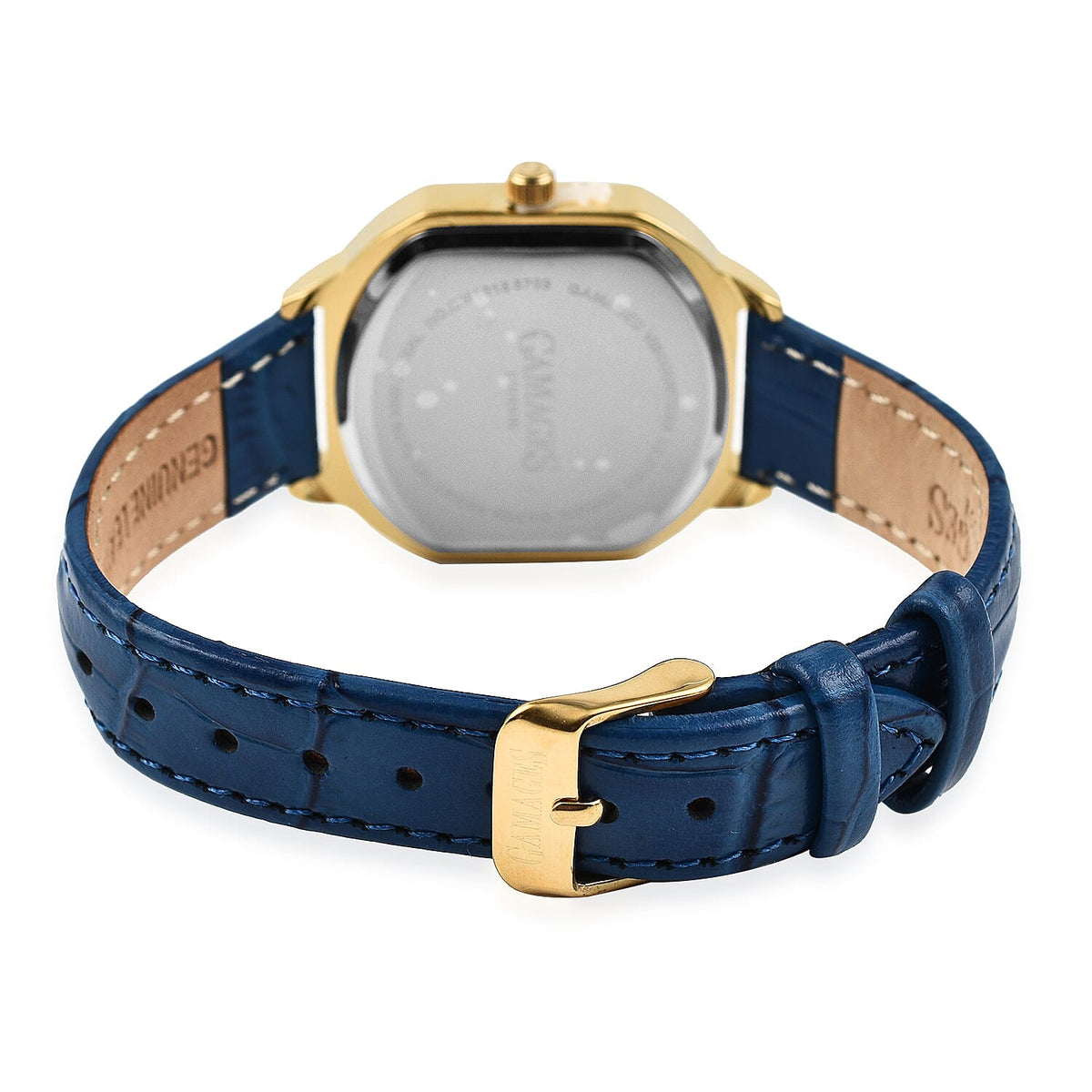 Gamages Of London Swiss Quartz Movement Water Resistant Ladies Viscountess Diamond Gold Navy Watch with Royal Blue Leather Bracelet V32512484 6