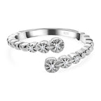 White Diamond  Bypass Ring in Platinum Overlay Sterling Silver 0.04 ct  0.040  Ct._7648347