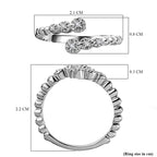 White Diamond  Bypass Ring in Platinum Overlay Sterling Silver 0.04 ct  0.040  Ct._7648347_5