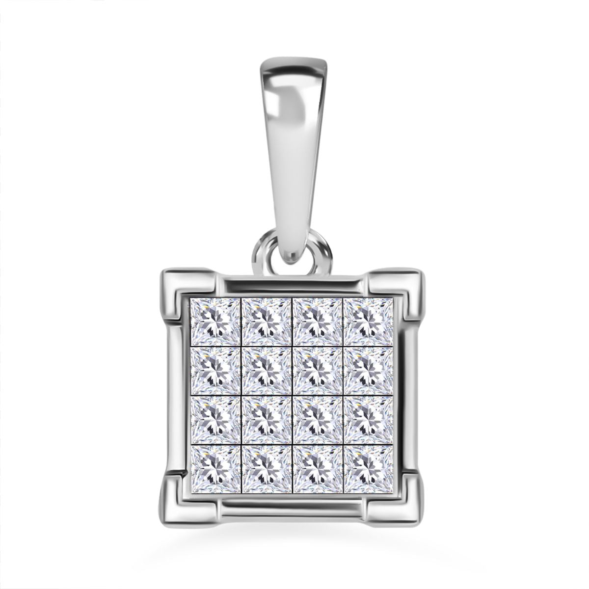 14K White Gold SGL Certified Diamond (I1-I2-G/H) Pendant 0.50 Ct._7648820