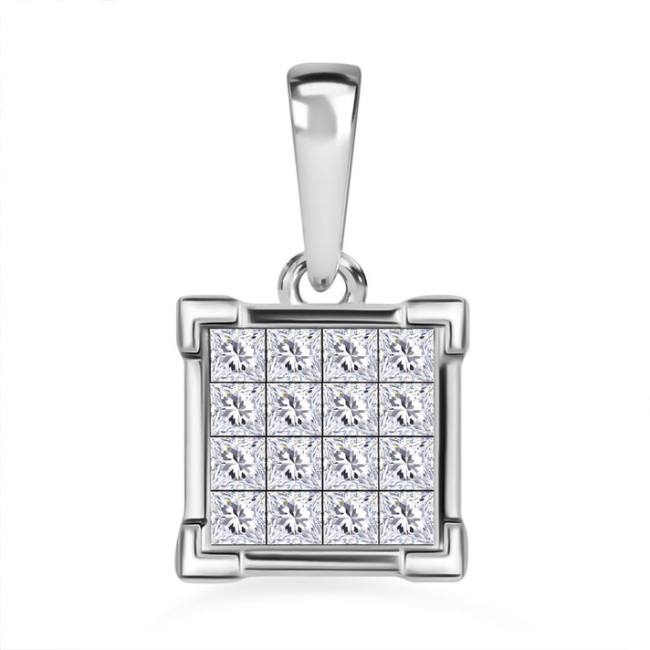 Diamond (I1-I2-G-H) Cluster Pendant in 14K White Gold, SGL Certified 7648820 1