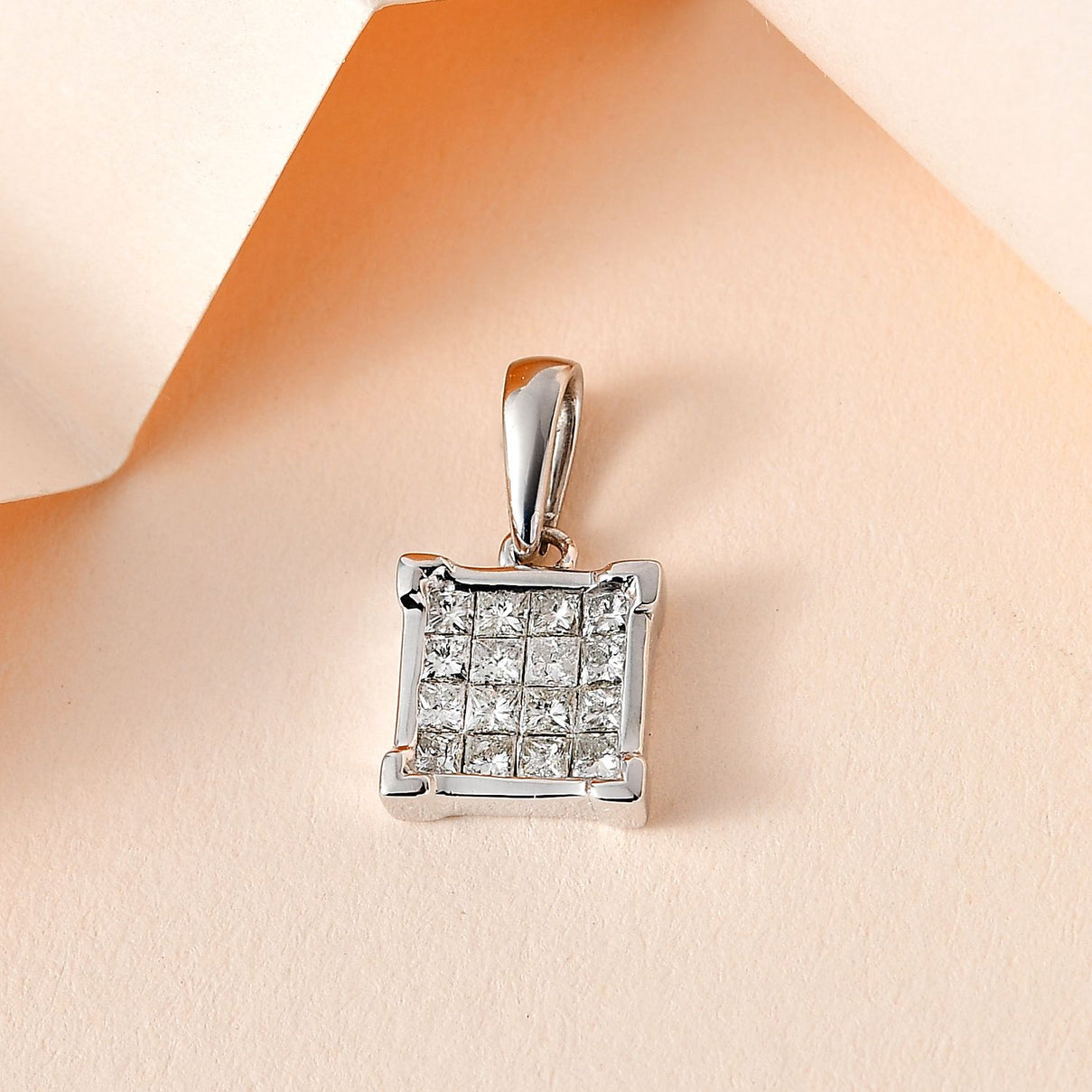 Diamond (I1-I2-G-H) Cluster Pendant in 14K White Gold, SGL Certified V32517740 3