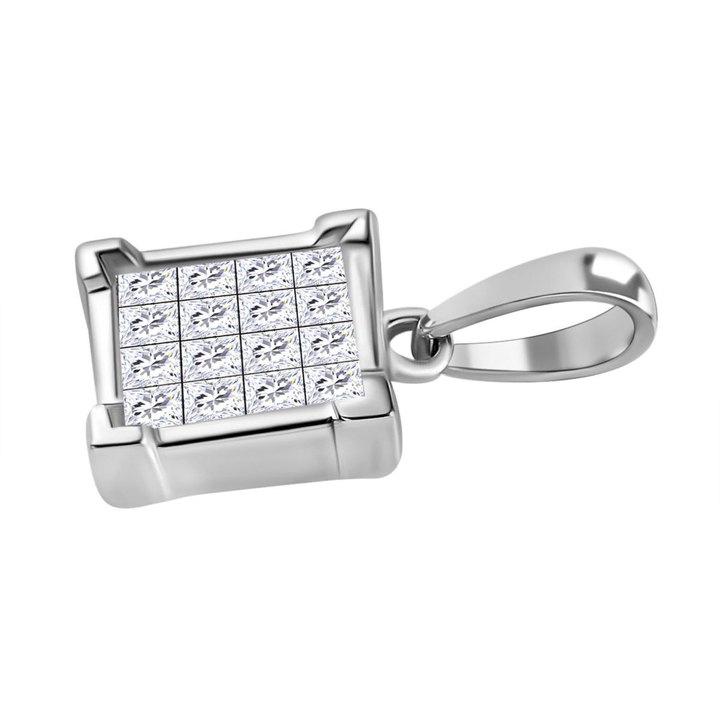 14K White Gold SGL Certified Diamond (I1-I2-G/H) Pendant 0.50 Ct._7648820_3