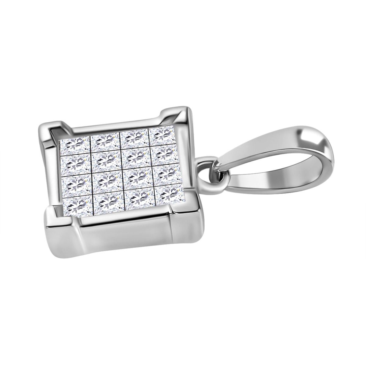 Diamond (I1-I2-G-H) Cluster Pendant in 14K White Gold, SGL Certified V32517740 4