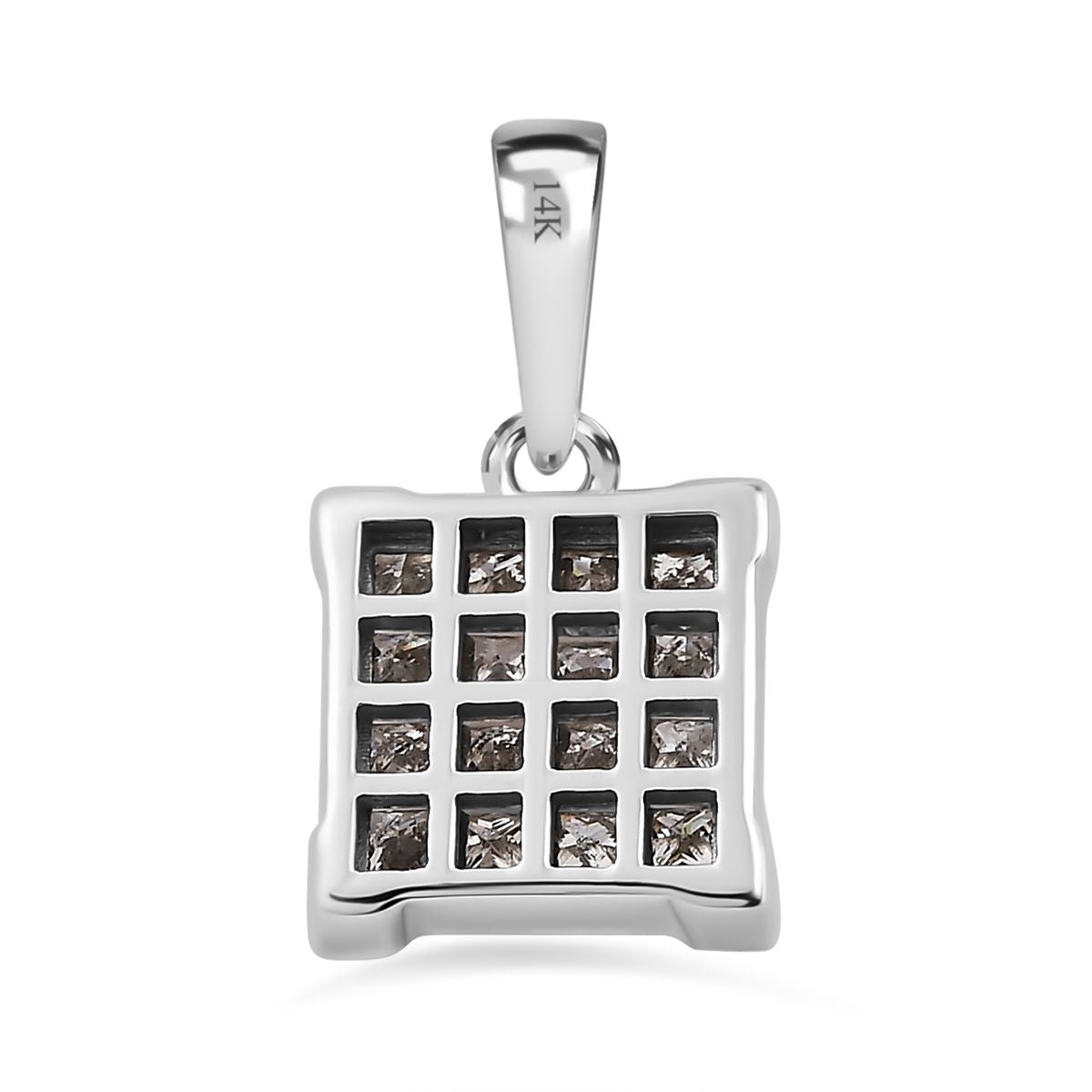 Diamond (I1-I2-G-H) Cluster Pendant in 14K White Gold, SGL Certified V32517740 5