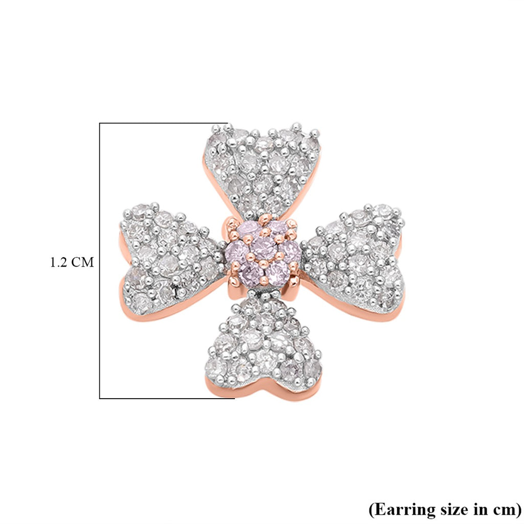 Designer Inspired - 9K Rose Gold Pink Diamond & White Diamond Clove Pendant 0.51 Ct_7652296_3