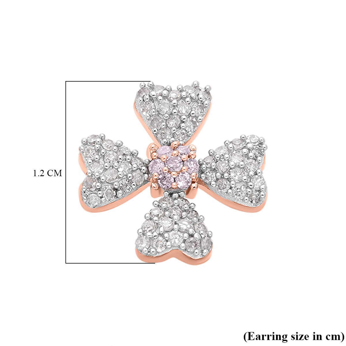Designer Inspired - 9K Rose Gold Pink Diamond &amp; White Diamond Clove Pendant 0.51 Ct 7652296 3