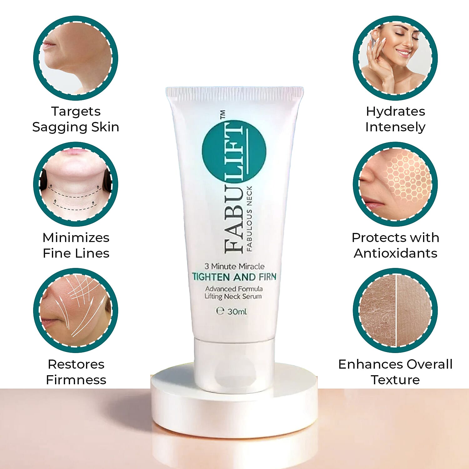Fabulift Tighten and Firm Lifting Neck Serum 30ml 7653258 5