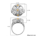 Royal Bali Iconic Collection - 18K Yellow Gold and Sterling Silver Filigree Ring, Silver Wt 8.80 GM_7654190_5