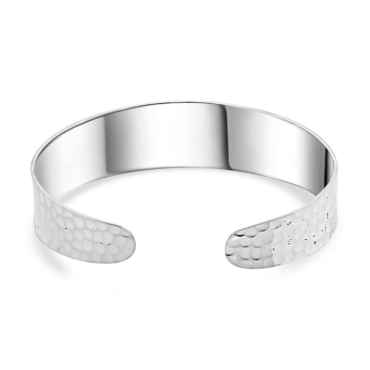 Royal Bali Collection - Handmade Hammered Cuff Bangle (Size - 7) in Sterling Silver 7656875 5