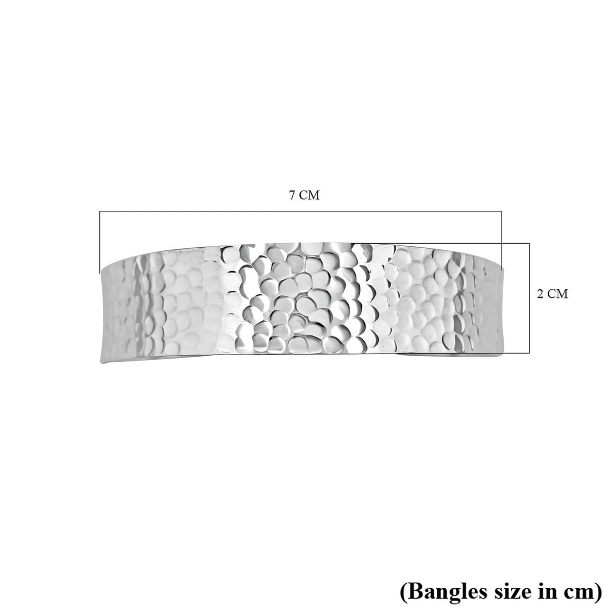 Royal Bali Collection - Handmade Hammered Cuff Bangle (Size - 7) in Sterling Silver 7656875 6