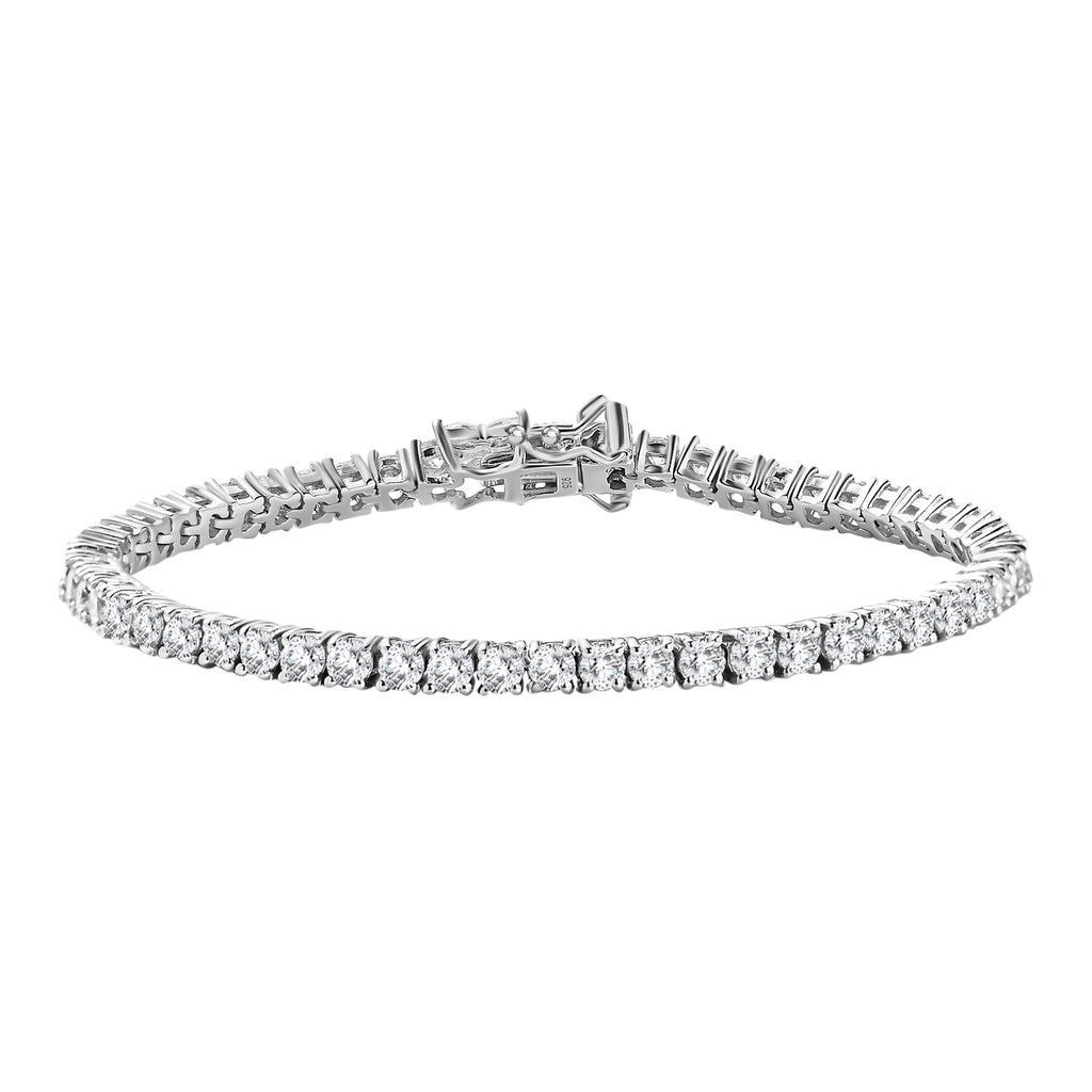 Moissanite Tennis Bracelet (Size - 7) in Platinum Overlay Sterling Silver 5.78 Ct, Silver Wt. 10 Gms_7659917