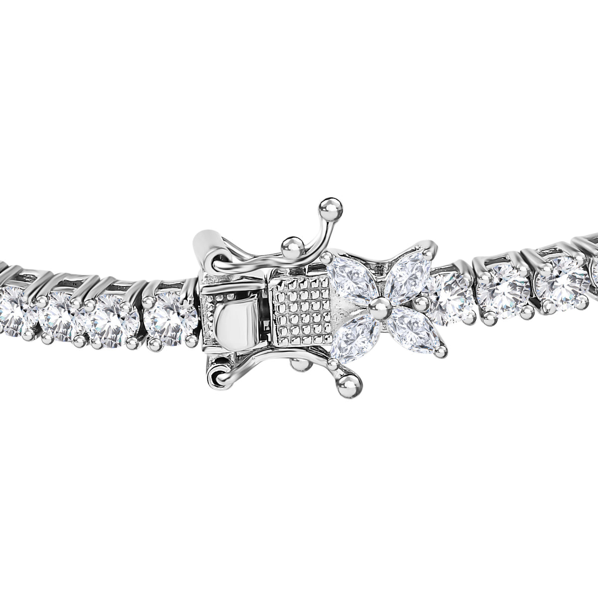 Moissanite Tennis Bracelet (Size - 7) in Platinum Overlay Sterling Silver 5.78 Ct, Silver Wt. 10 Gms 7659917 9