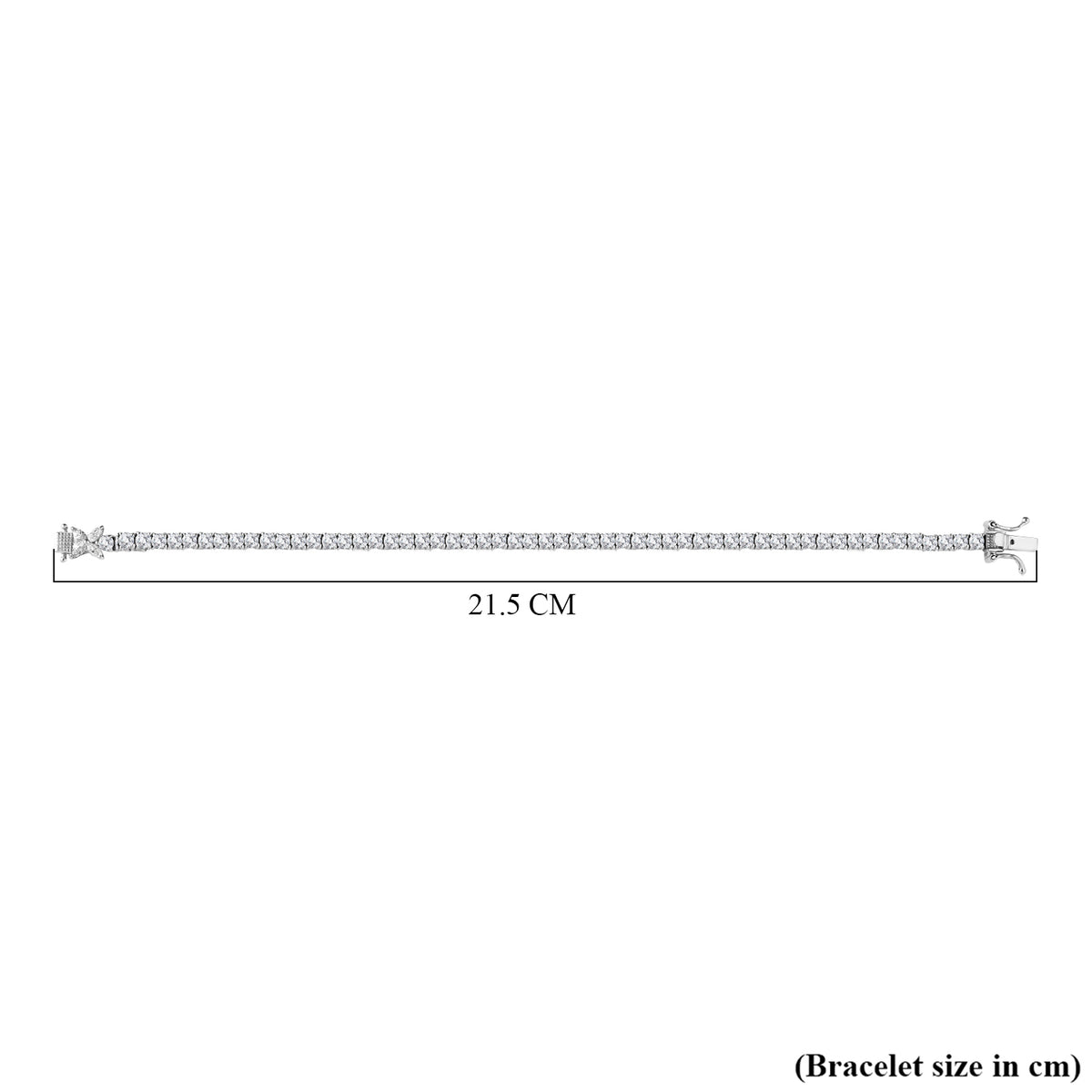 Moissanite Tennis Bracelet (Size - 7) in Platinum Overlay Sterling Silver 5.78 Ct, Silver Wt. 10 Gms 7659917 10