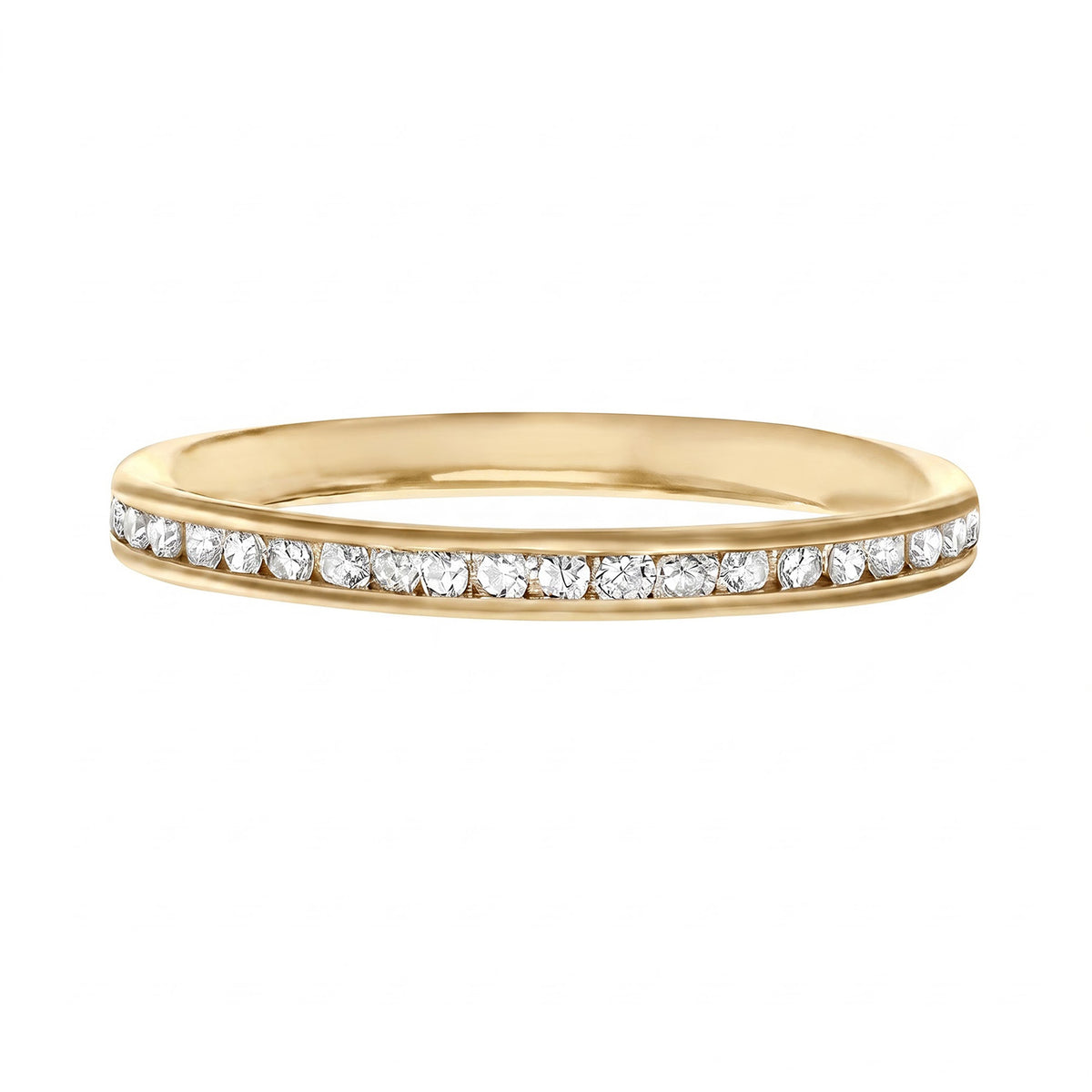 9K Yellow Gold Finest CZ Eternity Wedding Band Ring 7661544 7