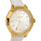 Gamages of London Ladies Dame Diamond Swiss Quartz Movement Water Resistant Watch with White Leather Strap in Gold Tone_7663859_3