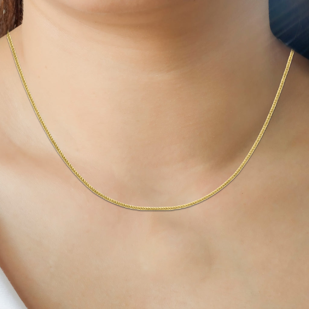 Gold Mega Deal- 9K Yellow Gold Diamond Cut Curb Chain (Size - 18)_7664025_2