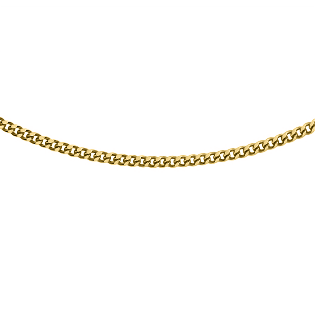 Gold Mega Deal- 9K Yellow Gold Diamond Cut Curb Chain (Size - 18)_7664025_3