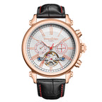 Limited Edition Swan & Edgar Hand Assembled Scholar Automatic Movement White Dial Water Resistant Watch With Black Leather Strap_7664035